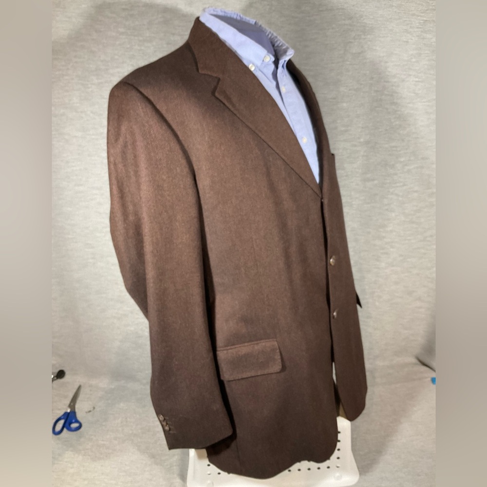 Men's Arnold Brant Brown Twill Cashmere Blazer, 48L